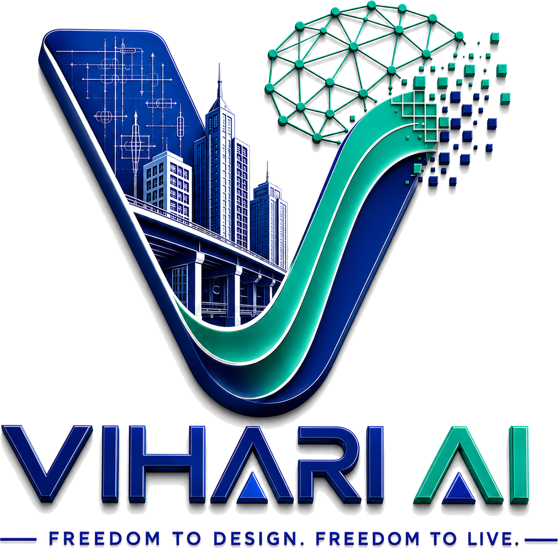 VIHARI AI logo on the globe